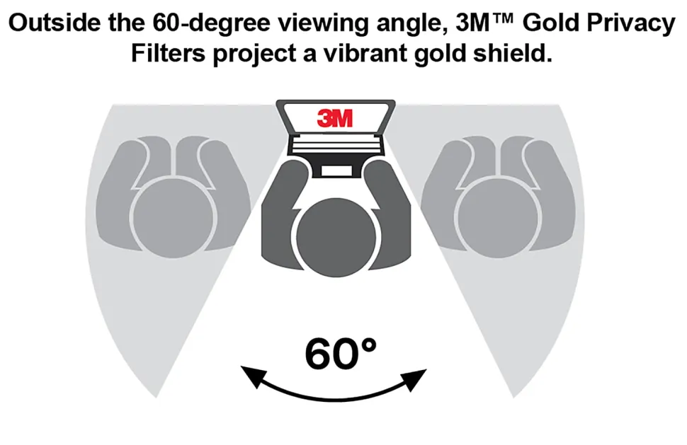 3M™ Gold Privacy Filter Screen for 22" Widescreen Monitors, 16:10 Aspect Ratio, Reduces Blue Light