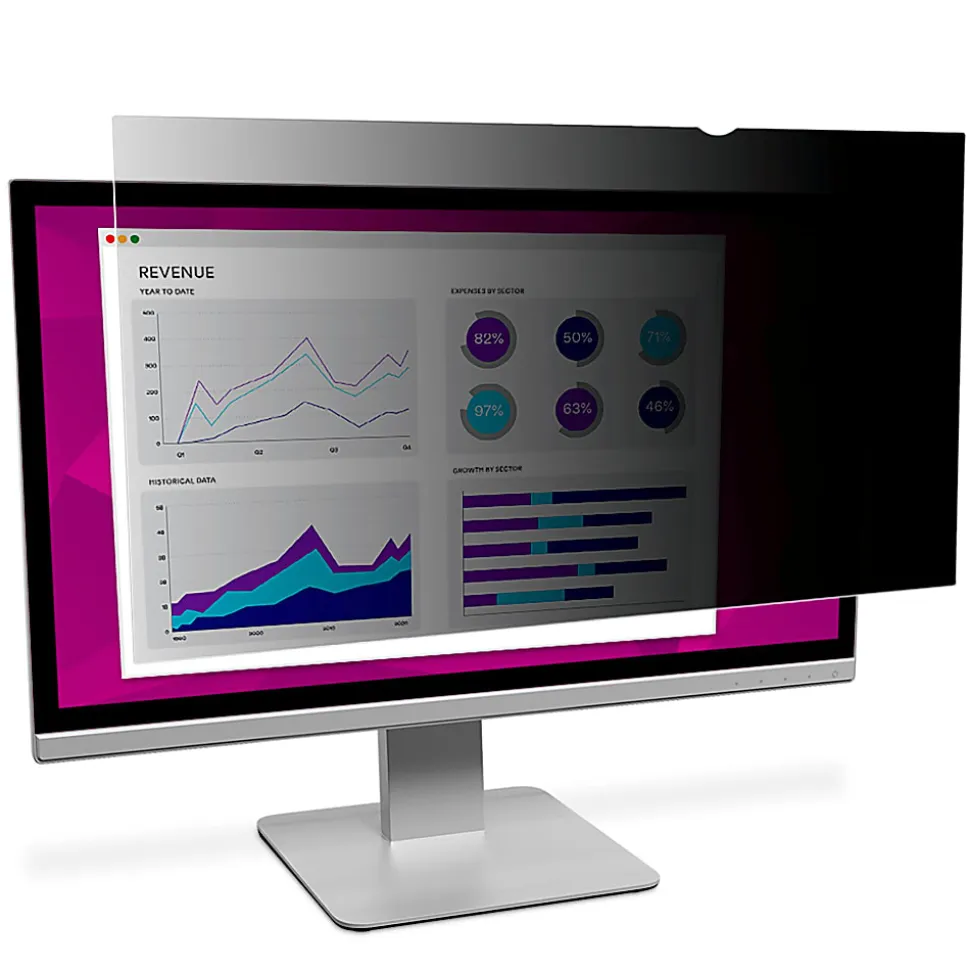3M™ High Clarity Privacy Filter Screen for 24" Widescreen Monitors, 16:10 Aspect Ratio, Reduces Blue Light