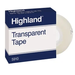 3M™ Highland™ 5910 Transparent Tape, 3/4" x 1,296", Pack Of 12