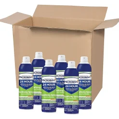 Microban® 24-Hour Disinfectant Sanitizing Spray, Citrus Scent, 15 Oz, Pack Of 6 Cans
