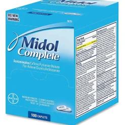 Midol Complete Pain Reliever Caplets - For Menstrual Cramp, Backache, Muscular Pain, Headache, Bloating - 100 / Box