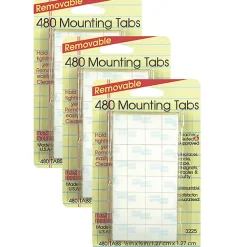 Miller Studio Removable Magic Mounts®, Tabs, 1/2" x 1/2", White, 480 Tabs Per Pack, Set Of 3 Packs