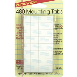 Miller Studio Removable Magic Mounts®, Tabs, 1/2" x 1/2", White, 480 Tabs Per Pack, Set Of 3 Packs