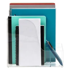 Mind Reader Acrylic Vertical File Storage Magazine Holder, 9-3/4