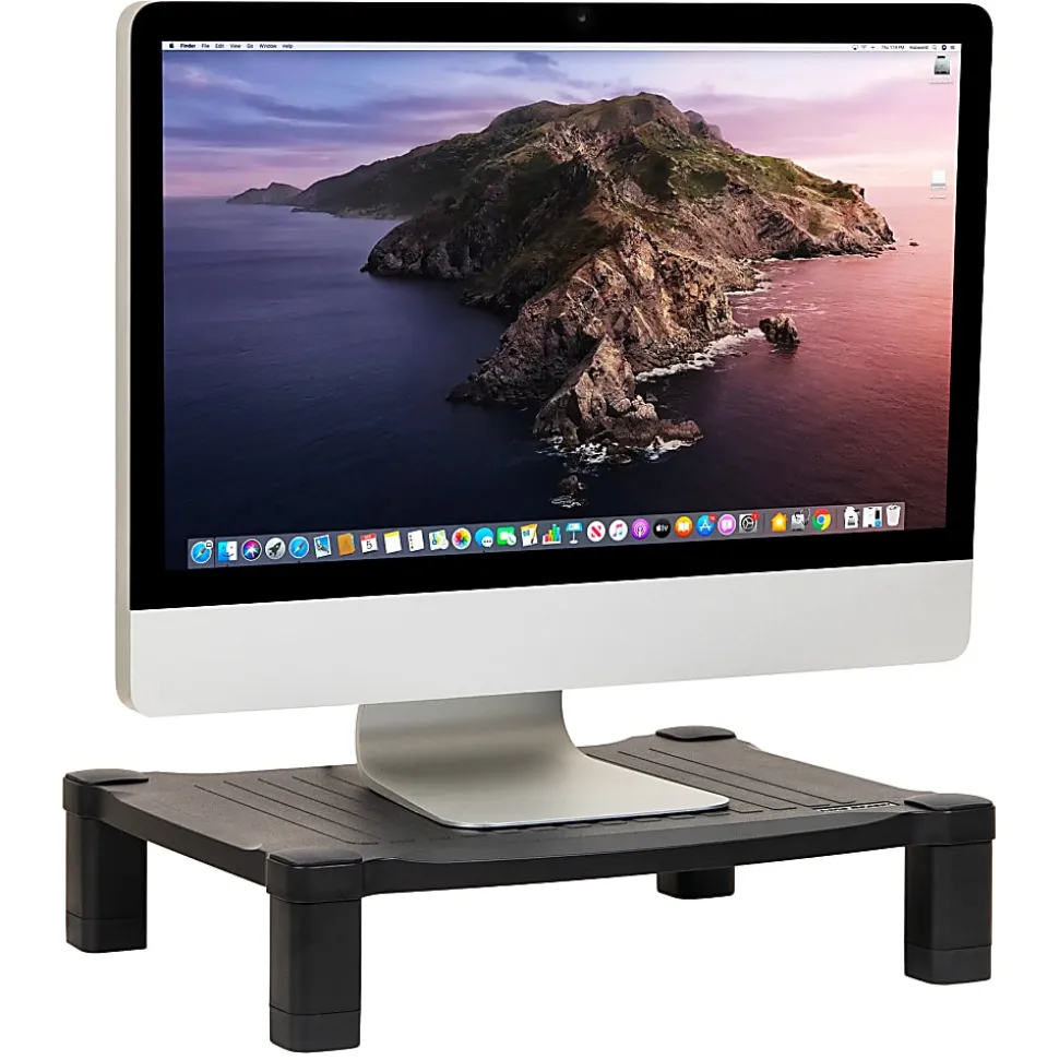 Mind Reader Adjustable Monitor Stand, 4"H x 13-1/4"W x 17-1/4"L , Black