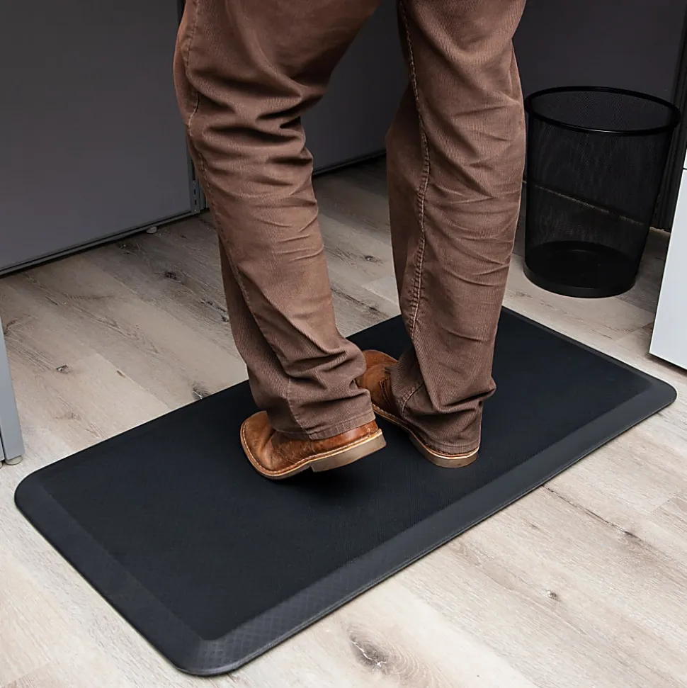 Mind Reader Anti-Fatigue Standing Desk Mat, 3/4"H x 20-1/4"W x 39-1/2"L, Black
