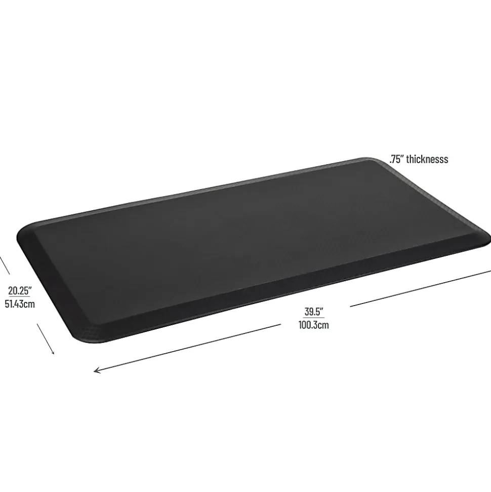 Mind Reader Anti-Fatigue Standing Desk Mat, 3/4"H x 20-1/4"W x 39-1/2"L, Black