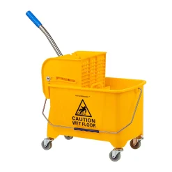 Mind Reader Bucket With Wringer And Mop Set, 22 Qt, Yellow
