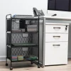 Mind Reader Cart with Drawers Multipurpose Office Organizer Utility Cart, Metal, 29"H x 11"W x 16"D, Black