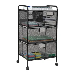 Mind Reader Cart with Drawers Multipurpose Office Organizer Utility Cart, Metal, 29
