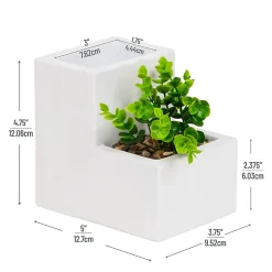 Mind Reader Ceramic Desktop Planter Pencil Cup, 4-3/4
