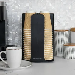 Mind Reader 4-Compartment Coffee Cup and Lid Carousel, Countertop Organizer, 7-3/4