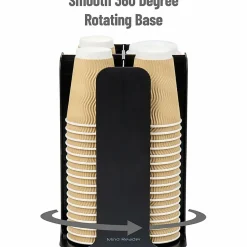Mind Reader 4-Compartment Coffee Cup and Lid Carousel, Countertop Organizer, 7-3/4