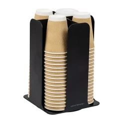 Mind Reader 4-Compartment Coffee Cup and Lid Carousel, Countertop Organizer, 7-3/4