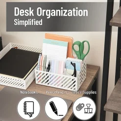 Mind Reader 5-Compartment Desktop Organizer And Mail Sorter, 4-3/4”H x 5-5/16”W x 8-1/2”D, White, Total Qty 1