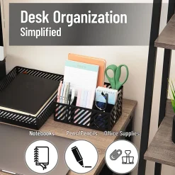 Mind Reader 5-Compartment Desktop Organizer And Mail Sorter, 4-3/4”H x 5-5/16”W x 8-1/2”D, Black, Total Qty 1