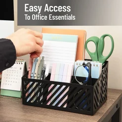 Mind Reader 5-Compartment Desktop Organizer And Mail Sorter, 4-3/4”H x 5-5/16”W x 8-1/2”D, Black, Total Qty 1