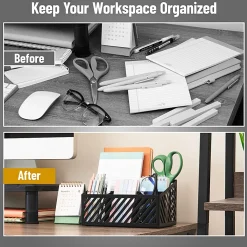 Mind Reader 5-Compartment Desktop Organizer And Mail Sorter, 4-3/4”H x 5-5/16”W x 8-1/2”D, Black, Total Qty 1