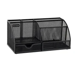 Mind Reader 7-Compartment Desktop Organizer, 5-1/4”H x 5-1/2”W x 11”D, Black