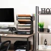 Mind Reader 6-Compartment Mesh Desk Organizer, 16"H x 9"W x 17-1/4"D, Black