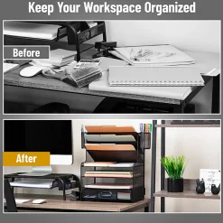 Mind Reader 6-Compartment Mesh Desk Organizer, 16
