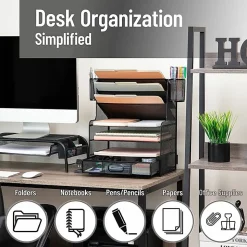 Mind Reader 6-Compartment Mesh Desk Organizer, 16