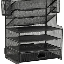 Mind Reader 6-Compartment Mesh Desk Organizer, 16