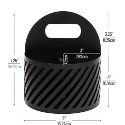 Mind Reader 4-Compartment Round Metal Desktop Carousel Organizer With Handle, 7-1/4”H x 6”W x 6”D, Black, Total Qty 1