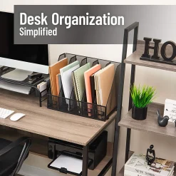 Mind Reader 5-Compartment Vertical File Organizer, 12-1/4”H x 9-3/4”W x 16-1/4”D, Black, Total Qty 1