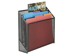Mind Reader 3-Compartment Wire Mesh File Organizer, Letter Size, 11-1/2”H x 12-1/2”W x 3-3/4”D, Black
