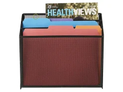 Mind Reader 3-Compartment Wire Mesh File Organizer, Letter Size, 11-1/2”H x 12-1/2”W x 3-3/4”D, Black
