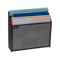 Mind Reader 3-Compartment Wire Mesh File Organizer, Letter Size, 11-1/2”H x 12-1/2”W x 3-3/4”D, Black