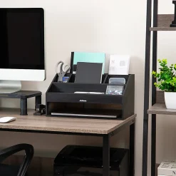Mind Reader Desk Organizer, 8-1/2"H x 9-1/2"W x 16-1/4"D, Black