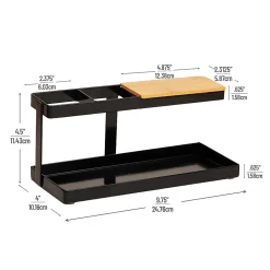 Mind Reader Desktop Dock Tray Organizer, 4-1/2”H x 4”W x 9-3/4”D, Black, Total Qty 1