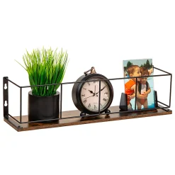 Mind Reader Desktop Shelf, 4-3/4" x 19-5/8", Brown, Total Qty 1