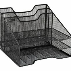 Mind Reader Desktop Vertical Paper Tray Organizer, 9-1/2” H x 11-1/2” W x 12-1/2” D, Black