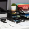 Mind Reader 3-Drawer Accessory Storage Desktop Organizer, 6-1/2"H x 6-1/2"W x 6-1/4"L, Black