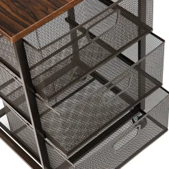 Mind Reader 3-Drawer Rolling Storage Cart Multipurpose Portable Cabinet with Wheels, 24-1/4