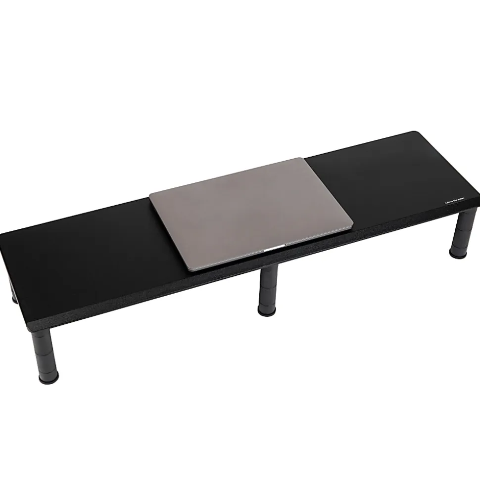 Mind Reader Dual-Monitor Stand, 6-1/2"H x 11"W x 38-1/2"D, Black