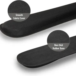 Mind Reader Ergonomic Keyboard and Mouse Wrist Rest Sets, 3/4"H x 3"W x 16-3/4,"L, Black, 2 Piece