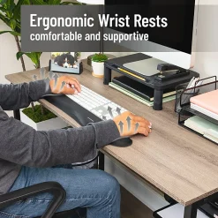 Mind Reader Ergonomic Keyboard and Mouse Wrist Rest Sets, 3/4"H x 3"W x 16-3/4,"L, Black, 2 Piece