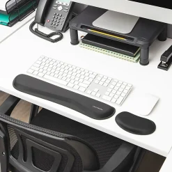 Mind Reader Ergonomic Keyboard and Mouse Wrist Rest Sets Gaming Accessory, 3/4" H x 3" W x 16-3/4," L, 6 Pieces, Black