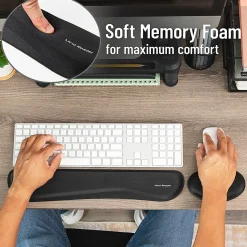 Mind Reader Ergonomic Keyboard and Mouse Wrist Rest Sets Gaming Accessory, 3/4" H x 3" W x 16-3/4," L, 6 Pieces, Black