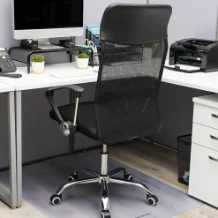 Mind Reader Ergonomic Mesh High-Back Swivel Executive Office Desk Chair, 42 1/2-47"H, Black