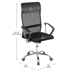 Mind Reader Ergonomic Mesh High-Back Swivel Executive Office Desk Chair, 42 1/2-47