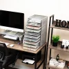 Mind Reader File Storage Drawers Multi-Purpose Desk Organizer, 21-1/4"H x 14"W x 10-3/4"D, Silver