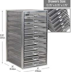 Mind Reader File Storage Drawers Multi-Purpose Desk Organizer, 21-1/4