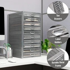 Mind Reader File Storage Drawers Multi-Purpose Desk Organizer, 21-1/4