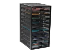 Mind Reader File Storage Drawers Multi-Purpose Desk Organizer, 21-1/4"H x 14"W x 10-3/4"D, Black