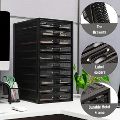 Mind Reader File Storage Drawers Multi-Purpose Desk Organizer, 21-1/4